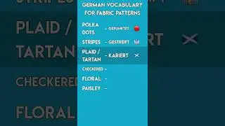 Learn German Fabric Patterns | Fashion Vocabulary