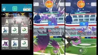 Pok&eacute;mon GO Mega Latios Raid with 4 Trainers, FAILED