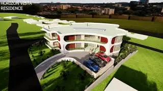 Luxury three-unit residential building on hillside near Lake Zurich in Uetikon am See, Switzerland.