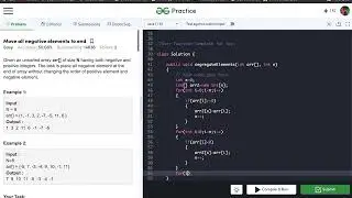 Move all negative elements to end  | GeeksForGeeks | Java | Best case Complexity