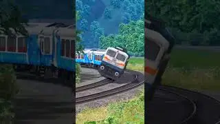 FAST TRAINS OVERSPEEDING AT SHARP TURN 😱 #train #shorts