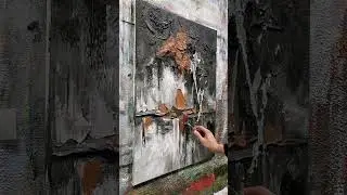 Black And Brown Textured Plaster Art, Ready to Hang Abstract Canvas Art, Original Handmade Painting