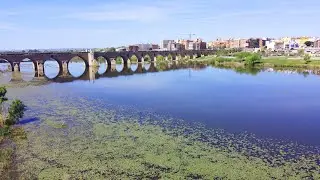 Badajoz - Puente de Palmas and Guadiana: Drone View