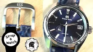 GRAND SEIKO SPRING DRIVE SBGA375 'Midnight' Blue Dial & Handmade Midnight Blue Alligator Strap!