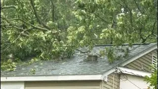 Holden community surveys storm damage; Tree crashes through roof