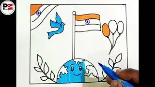 Very easy republic day drawing |republic Day poster drawing | happy republic day drawing s