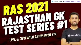 Rajasthan GK Test Series #1 | GK Quiz | Marathon Session | RAS/RPSC 2021 | Abhimanyu Singh