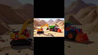 Toy Excavator, Dump Truck & Bulldozer at Mining Site | Kids Animation