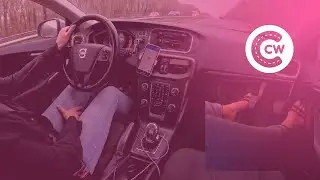 ✳️DRIVING HIGHWAY🛣DOWNTOWN🏙 shifting, jeans, black sandals, manual Volvo V40, Car ASMR