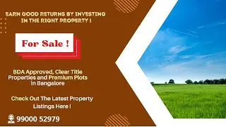 Plots for Sale in Bangalore | A Khata | BDA | Clear Title | Corner Plot | North East Facing Site