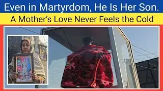 A Mother&rsquo;s Eternal Love: RS Pura Woman Wraps Blanket Around Martyr Son&rsquo;s Statue