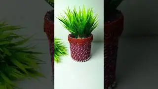 Handmade Flower Pot With Rope | Amazing Flower Vase Making With Rope | #viralshort #craftideas
