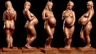 Pregnant Woman Sculpture Time Lapse Part 1