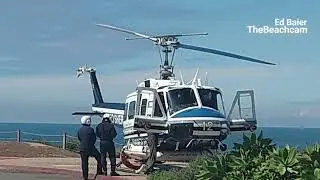 Sheriff's ASTREA Helicopter Takes Off From California Beach. #helicopter #bellhelicopter #astrea