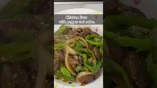 Chicken liver with pepper and onion #thai #cooking #thaifood
