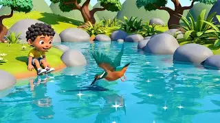 Five Little Kingfishers Dive Dive Dive 🐦 | Nursery Rhymes for Kids & Baby Songs
