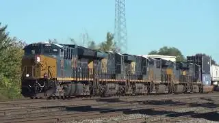 6 Engines on This Fast CSX Stack Train 10/10/16