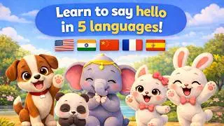 Learn to Say Hello in 5 Languages | Greetings Around The World - Hello Song for Kids