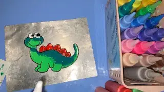 Dinosaur painting with permanent color 