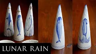 Painting Lunar Rain Ceramic Art - Sperm Whale & Squid Ring Cone