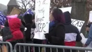 North Carolina residents rally outside Trump event