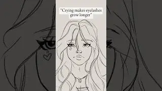 &ldquo;Crying makes eyelashes longer&rdquo; 🩵🌸 #drawing #eyes #relatable #crying #sad