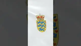 National Coat of arms of Denmark - Flag Stock Illustration