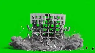 Building Collapsed Green Screen || Green Screen - Building broken
