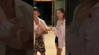 Look at Hailey's reaction when Justin stops the baby crying tiktok bieber.familydrew