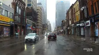 Driving down Toronto's Yonge St. in the Rain ASMR: Steeles Ave. to Front St. | TPOV 258