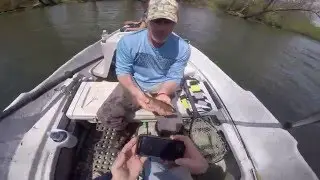 Tuckasegee River Drift Boat Fly Fishing.. Brown Trout