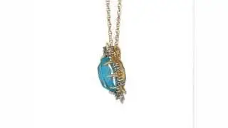 Alexis Bittar Clear Crystal w/ Howlite Turquoise Doublet, Crystal Accent Necklace SKU:8643237