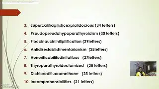 Top 10 longest words in 20 seconds
