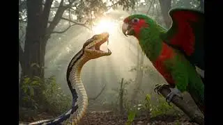Parrot vs Snake: A Jungle Standoff Caught at the Perfect Moment