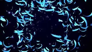 Blue glow shiny feather particle loop animation