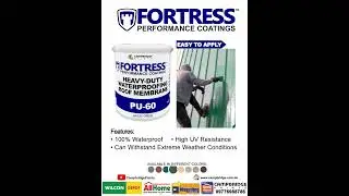 FORTRESS PU-60 Heavy-Duty Roof Waterproofing Membrane #campbridgepaints #waterproofing #construction