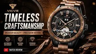 vicvs wooden automatic watch