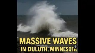 Canal Park Duluth Minnesota - Gale Force Winds Generate Large Waves