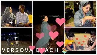 Versova Beach| night vibes | full enjoyment | shabanakilife#vlog #familyvlog #versovabeach 