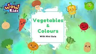 Vegetable & Colour with Quiz｜English Learning for Kids｜English Vocabulary｜Educational Video for Kids