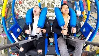 Try Not To Scream Challenge: Slingshot Amusement Park Ride