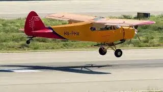 Piper Aircraft PA18-180M Super Cub HB-PHX  (GVMG) landing Sion airport Valais Switzerland 02.10.2025