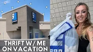 THRIFT WITH ME ON VACATION | CUTE SUMMER TRANSITION OUTFITS