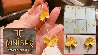 Tanishq Latest 2023 Gold Earring Designs with Price/stud & drop/Light Weight Earrings/18k/deeya