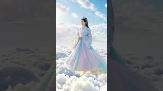 Unicorn-Inspired Hanfu in a Floating Castle Above the Clouds ✨🏰 #汉服 #shorts #AIVideo