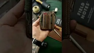 EDC Leather Pocket Wallet with Organizer tools | Victorinox Spartan & Olight i3T | apleathergoods