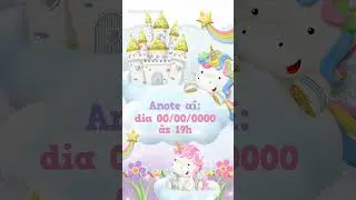 Convite Animado Unic&oacute;rnio #conviteanimadoinfantil #conviteparaenviarpelocelular #infantil #unic&oacute;rnio