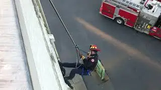 Puget Sound Fire Rescue Training-Rappelling Off Building