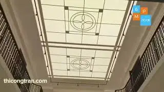 Trần xuy&ecirc;n s&aacute;ng Barrisol ph&ograve;ng kh&aacute;ch Villa cao cấp