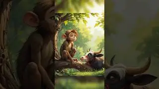 All these cows are climbing trees and eating leaves#cows#monkey#cow